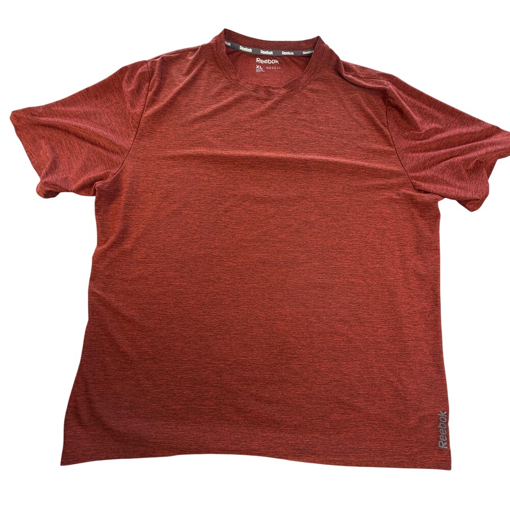 Reebok PlayDry Shirt Mens XL Red Short Sleeve Performance Training Top